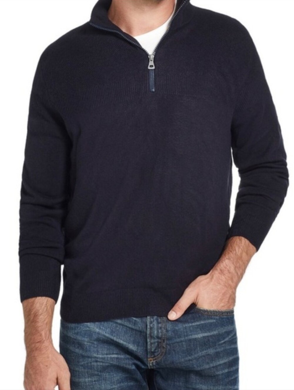 Weatherproof Vintage Men's Chenille 1/4 Zip Sweater - Dark Grey - M